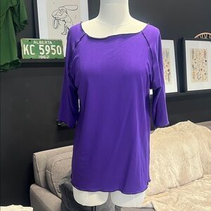 Deep Purple Wavy Shirts with 3/4 Sleeves